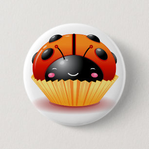 Badge Rond 5 Cm Bouton de petit gâteau de coccinelle
