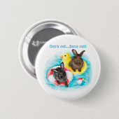 Badge Rond 5 Cm Bouton de petits pains de plage (Devant & derrière)