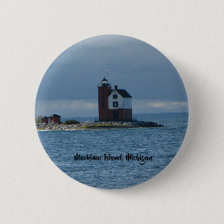 Badge Rond 5 Cm Bouton de phare d'île de Mackinac, Michigan