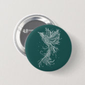 Badge Rond 5 Cm Bouton de Phoenix de turquoise (Devant & derrière)