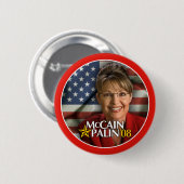 Badge Rond 5 Cm Bouton de photo de Sarah Palin (Devant & derrière)