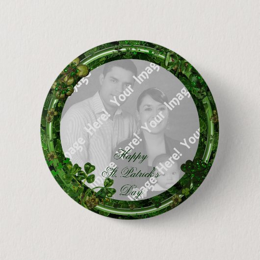 Badge Rond 5 Cm Bouton de photo du jour de St Patrick (Devant)