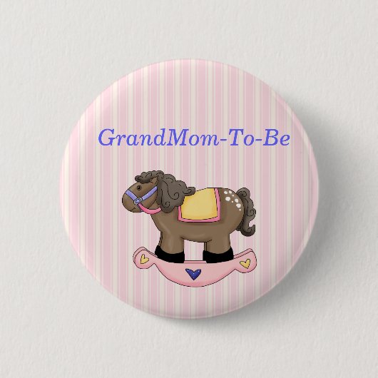Badge Rond 5 Cm Bouton de Pin de grand-mère de baby shower de (Devant)