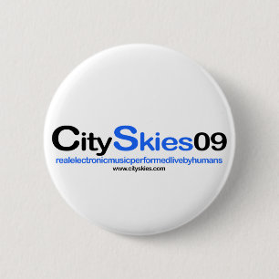 Badge Rond 5 Cm Bouton de Pin de logo des cieux 09 de ville