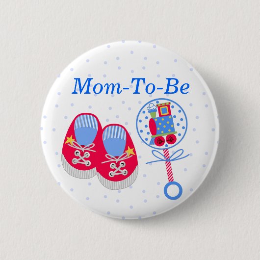 Badge Rond 5 Cm Bouton de Pin de maman de baby shower (Devant)