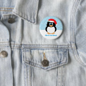 Badge Rond 5 Cm Bouton de pingouin de Joyeux Noël (En situation)