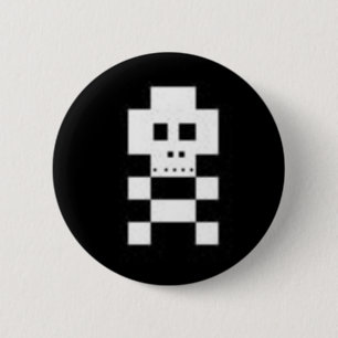 Badge Rond 5 Cm Bouton de Pixelz de crâne