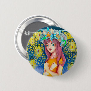 Badge Rond 5 Cm Bouton de plage luciole mystique
