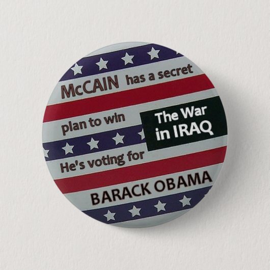 Badge Rond 5 Cm Bouton de plan secret d'Obama (Devant)