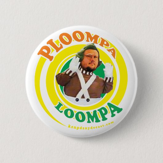 Badge Rond 5 Cm Bouton de Ploompaloompa avec l'URL de Snydecast (Devant)