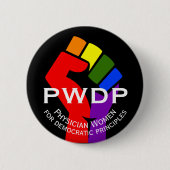 Badge Rond 5 Cm Bouton de poing arc-en-ciel PWDP (Devant)