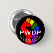 Badge Rond 5 Cm Bouton de poing arc-en-ciel PWDP (Devant & derrière)