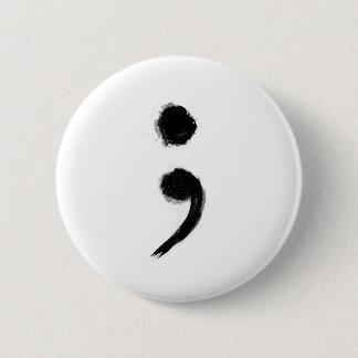 Badge Rond 5 Cm Bouton de point-virgule