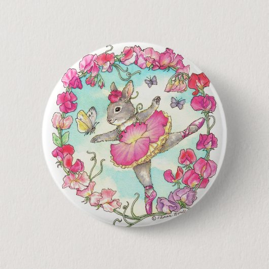 Badge Rond 5 Cm Bouton de pois doux (Devant)