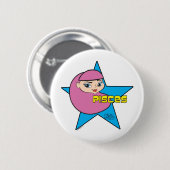 Badge Rond 5 Cm Bouton de Poissons (Devant & derrière)