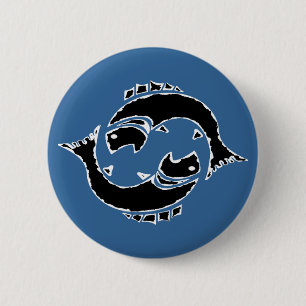 Badge Rond 5 Cm Bouton de poissons de Poissons