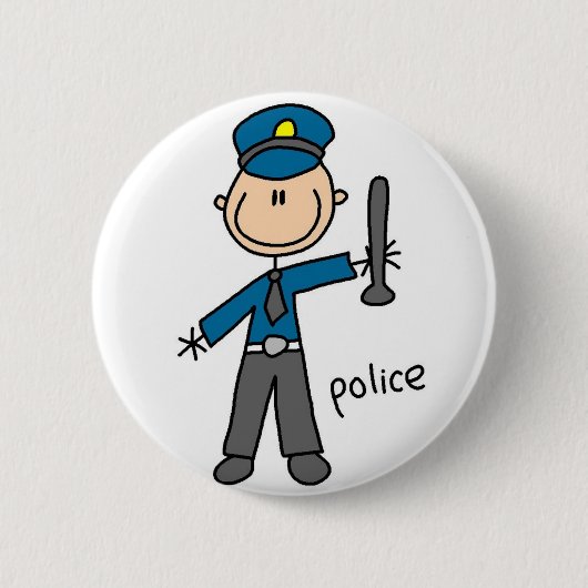 Badge Rond 5 Cm Bouton de policier (Devant)