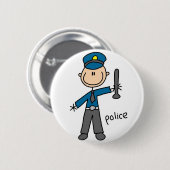 Badge Rond 5 Cm Bouton de policier (Devant & derrière)
