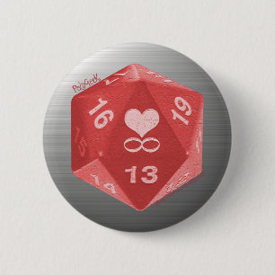 Badge Rond 5 Cm Bouton de PolyGeek - rose