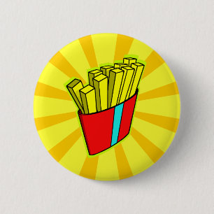 Badge Rond 5 Cm Bouton de POMMES FRITES
