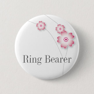Badge Rond 5 Cm Bouton de porteur d'alliances de fleurs de