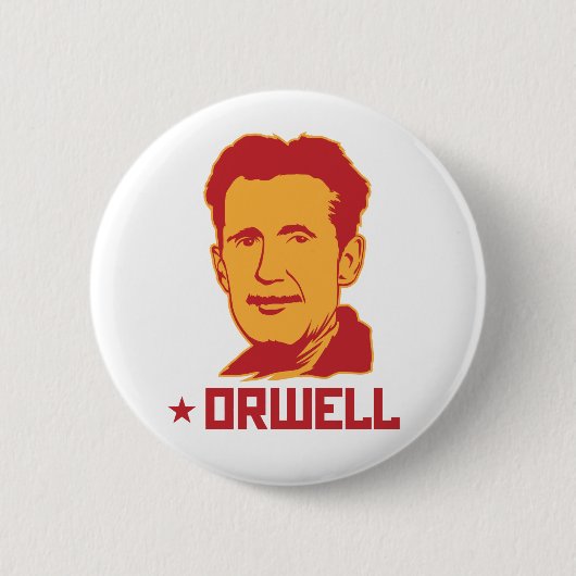 Badge Rond 5 Cm Bouton de portrait de George Orwell (Devant)