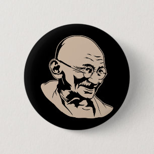 Badge Rond 5 Cm Bouton de portrait de Mahatma Gandhi