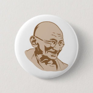 Badge Rond 5 Cm Bouton de portrait de Mahatma Gandhi