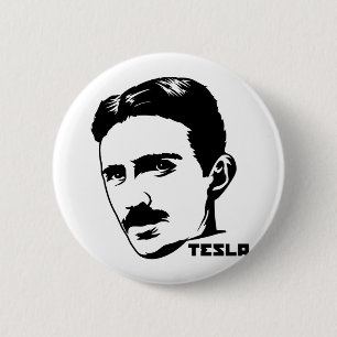 Badge Rond 5 Cm Bouton de portrait de Nikola Tesla
