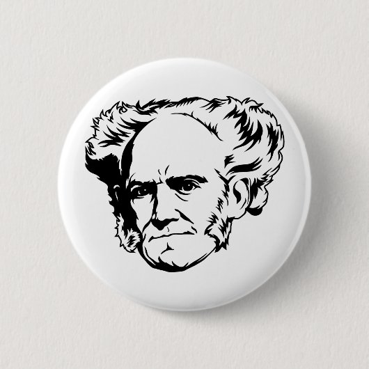 Badge Rond 5 Cm Bouton de portrait de Schopenhauer (Devant)