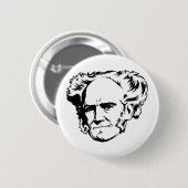 Badge Rond 5 Cm Bouton de portrait de Schopenhauer (Devant & derrière)