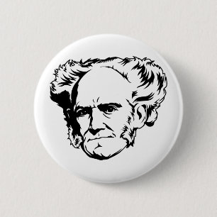 Badge Rond 5 Cm Bouton de portrait de Schopenhauer
