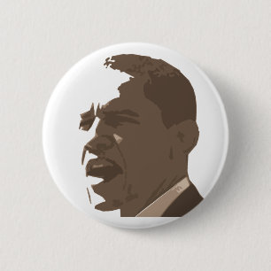 Badge Rond 5 Cm Bouton de portrait de sépia de Barack Obama