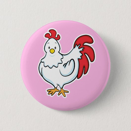 Badge Rond 5 Cm Bouton de poulet (Devant)