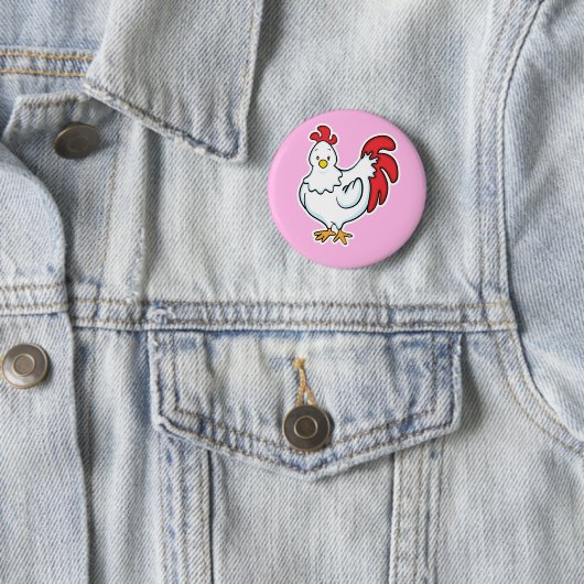 Badge Rond 5 Cm Bouton de poulet (En situation)