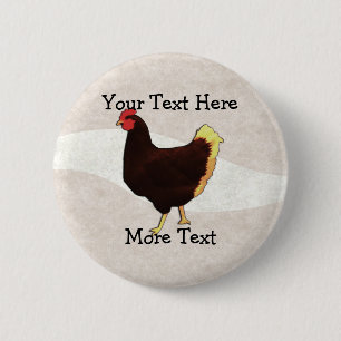 Badge Rond 5 Cm Bouton de poulet