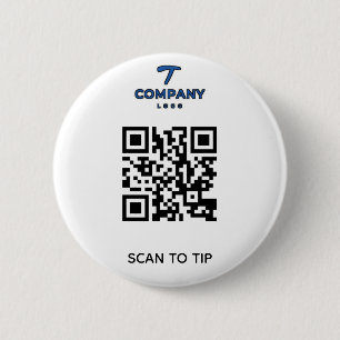 Badge Rond 5 Cm Bouton de pourboire de bar Scan to Tip Logo