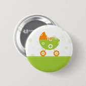 Badge Rond 5 Cm Bouton de poussette verte (Devant & derrière)