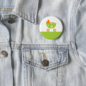 Badge Rond 5 Cm Bouton de poussette verte (En situation)