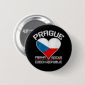 Badge Rond 5 Cm Bouton de PRAGUE (Devant & derrière)