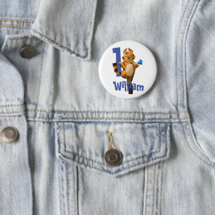 Badge Rond 5 Cm Bouton de premier anniversaire du tigre de bébé pl