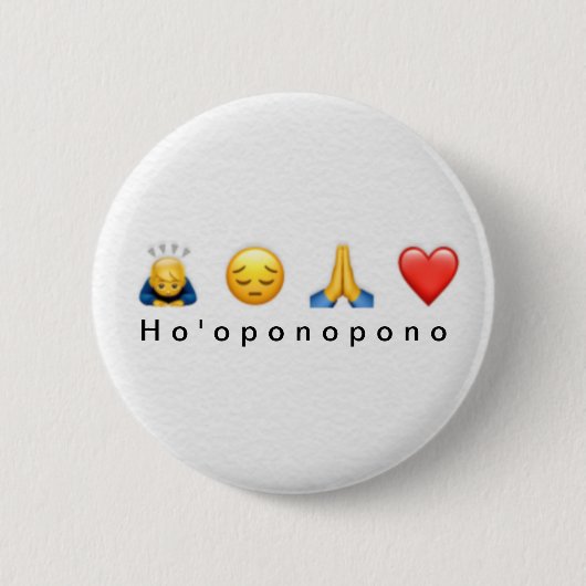 Badge Rond 5 Cm Bouton de prière Ho’oponopono (Devant)