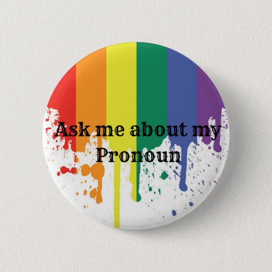 Badge Rond 5 Cm Bouton de pronom (Devant)