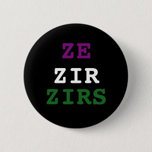 Badge Rond 5 Cm Bouton de pronom de Ze/zir/zirs