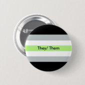 Badge Rond 5 Cm Bouton de pronoms d'Agender ils ils (Devant & derrière)