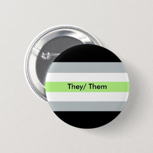 Badge Rond 5 Cm Bouton de pronoms d'Agender ils ils (Devant & derrière)