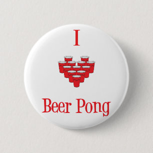 Badge Rond 5 Cm Bouton de puanteur de la bière I (de coeur)