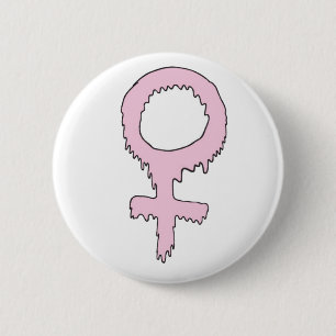 Badge Rond 5 Cm Bouton de puissance de fille