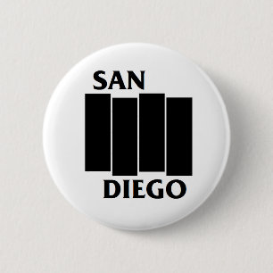 Badge Rond 5 Cm Bouton de punk de parodie de San Diego/drapeau