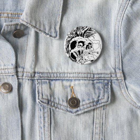 Badge Rond 5 Cm Bouton de Punkskull (En situation)